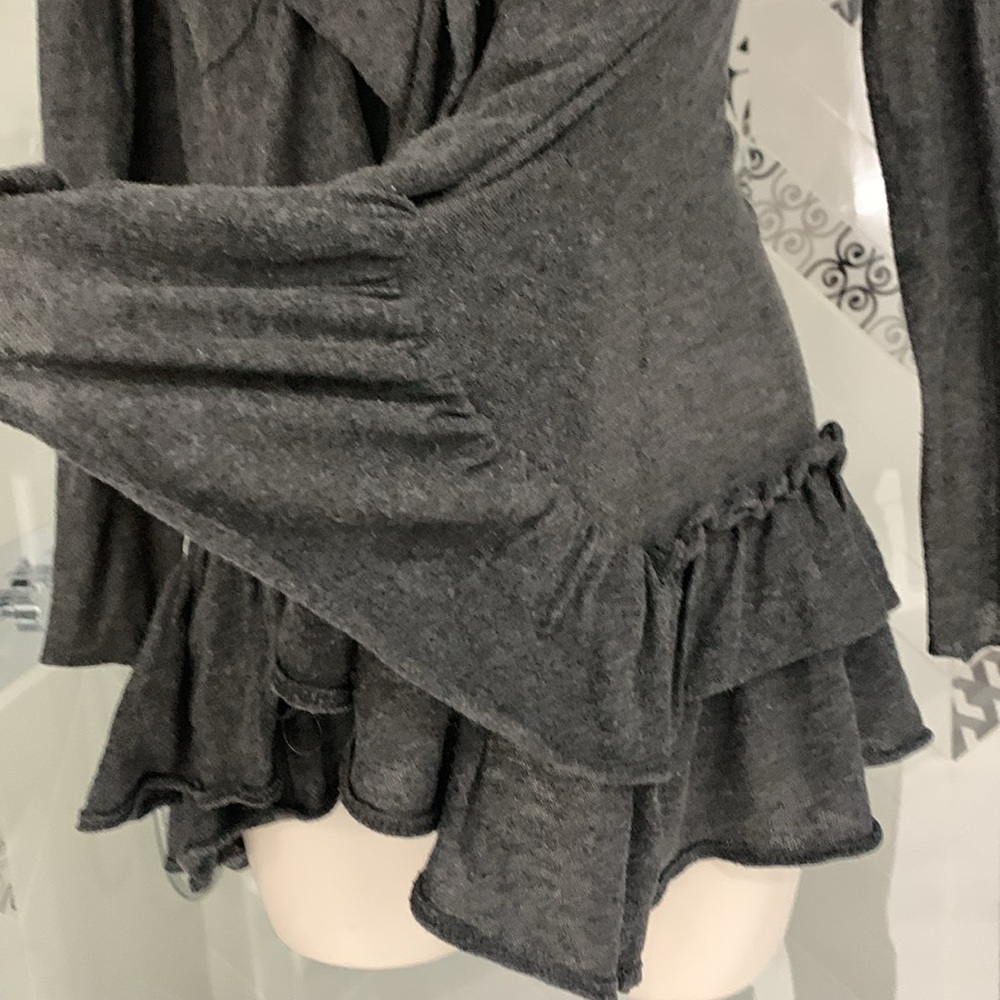 VTG Gorgeous 100% Cotton Knit Cardigan with Layered Frills - Picture 6 of 16